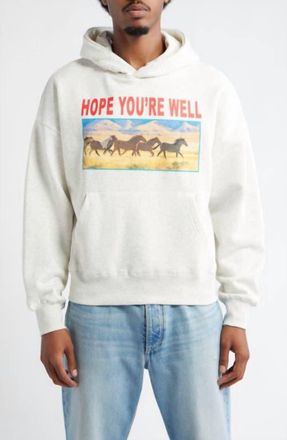 Jungles Horses Hoodie With Kangaroo Pocket In Grey