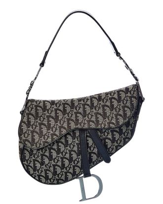 Dior Black Trotter Canvas Saddle Bag (Authentic Pre-Loved)