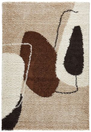 Nazar Rugs Alfombra shaggy de pelo largo dise&ntilde;o art&iacute;stico - marr&oacute;n - 160x230 cm