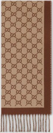 Gucci GG Wool Scarf, Beige, Wool