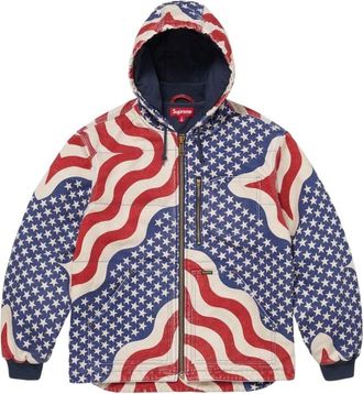 SUPREME SS26 Flag Quilted Hooded Work Jacket Multicolor SUP-SS26-132-MUTI