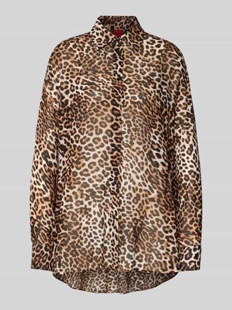 HUGO BOSS Relaxed Fit Bluse aus reiner Viskose in Hellbraun, Größe 32