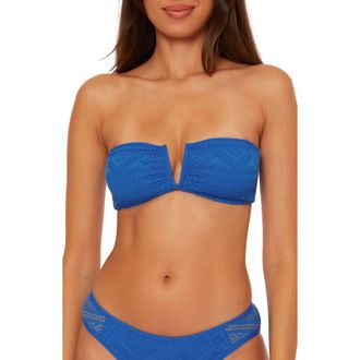 BECCA by Rebecca Virtue Color Play Bandeau Bikini Top in Ocean at Nordstrom Rack, Size Medium
