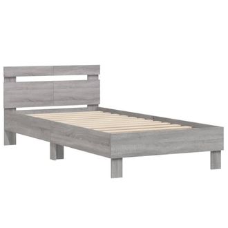 Berkfield Home Durable Bed Frame without Mattress with Headboard Grey Sonoma 100