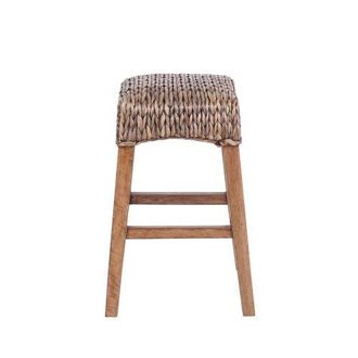 Jonathan Y Designs Maui Hyacinth/Wood Backless Stool, Woven Seat with Natural Wood Frame in Brown (25.5 Counter Stool) at Nordstrom, Size Small