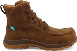 Twisted X Boots Mens Work Oblique Toe Boots In Distressed Saddle