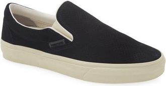 Tom Ford Jude Perforated Suede Slip-On Sneaker in Black/Cream at Nordstrom, Size 10Us