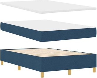 vidaXL Box Spring Bed with Mattress Blue 120 x 190 cm Fabric vidaXL