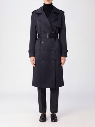 Semicouture Trench lungo doppiopetto in raso con cintura regolabile