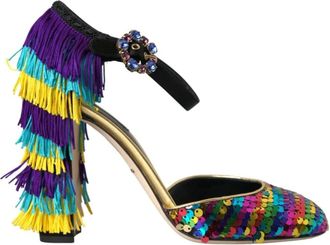 Dolce & Gabbana Multicolor Paillet Kristal Mary Jane Hakken - Dames - Pumps - Veelkleurig - 40 EU - Leer - Schoenen