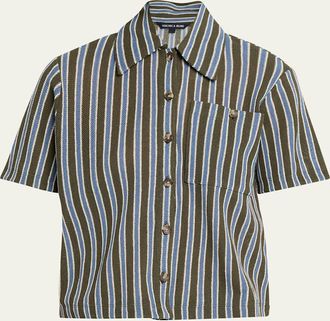 Veronica Beard Kyan Striped Cotton Cardigan