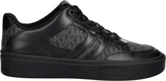 Michael Kors Dane Mixed-Media Sneaker - Heren - Schoenen - Zwart - Maat: 43 1/2 EU Leer