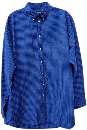 Balenciaga Blue windowpane check cotton oversize shirt Size XXL