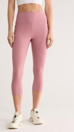 Zella Perform High Waist Pocket 2.0 Crop Leggings in Pink Nostalgia at Nordstrom Rack, Size X-Small