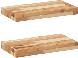 vidaXL Estantes Flotantes 2 Uds Madera Acacia Acabado Aceite 60x20x4cm Vidaxl