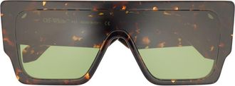 Off-white Marion 133mm Shield Sunglasses in Havana Green at Nordstrom Rack