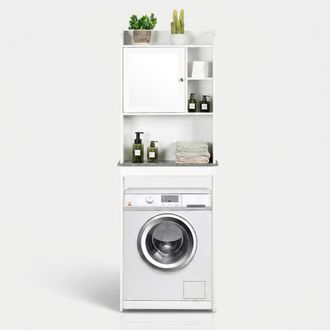 Oresteluchetta Mueble Cubrelavadora Ahorraespacio Con Puerta Grant-c