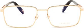 Chopard VCHL48 Metal Rectangle Eyeglasses - Gold