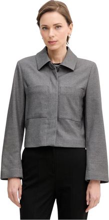 Benetton Cropped Jacket - Dames - Zomerjassen - Grijs - XS - Wol - Jassen