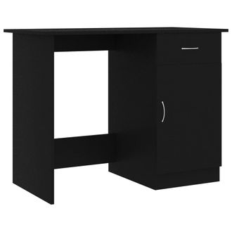 vidaXL Escritorio De Madera Contrachapada Negro 100x50x76 Cm Vidaxl