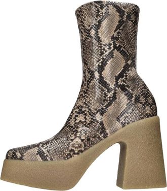 Stella McCartney Skyla Reptile Enkellaarsjes - Dames - Laarzen met Hak - Veelkleurig - 40 EU - Leer - Schoenen