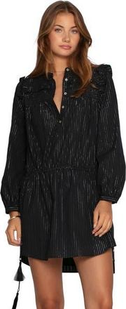 Belle & Bloom Off the Vine Lurex Stripe Mini Dress in Black at Nordstrom, Size X-Small