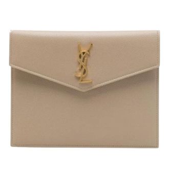 Saint Laurent Pre-owned Uptown Pouch - - Pre-owned - Donna - Beige - ONE SIZE