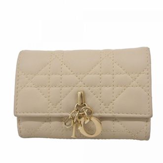 Dior Beige Leather Wallet (Bi-Fold) (Pre-Owned)