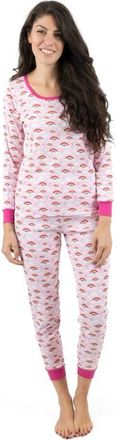 Leveret Womens Cotton Matching Family Pajamas, Wild Canvas Prints in Rainbow Pink at Nordstrom, Size X-Large