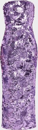 Helsi Leslie Strapless Sequin Column Gown