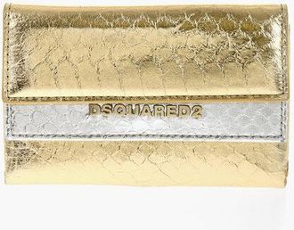Dsquared2 Python Effect Metallic Leather Card Holder size Unica