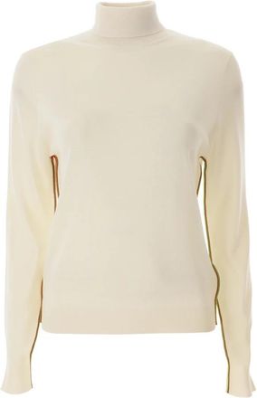 Paul Smith Wool-Silk Signature Stripe Sweater - Dames - Coltruien - Wit - L - Wol - Truien & Vesten