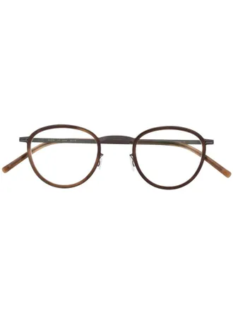 Mykita Occhiali tondi con effetto tartarugato - Argento