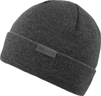 Chillouts Strickm&uuml;tze CHILLOUTS Kilian Hat, Herren, grau (dunkelgrau), Feinstrick, Kunstfaser, unifarben, M&uuml;tzen Strickm&uuml;tze, atmungsaktiv, gef&uuml;ttert, breiter U