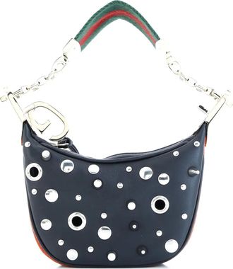 Gucci Attache Grommet Embellished Leather Mini shoulder bag - Zwart