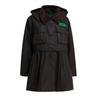 Barbour Jassen, Dames, Groen, XS, Katoen, Peplum Waxed Jacket