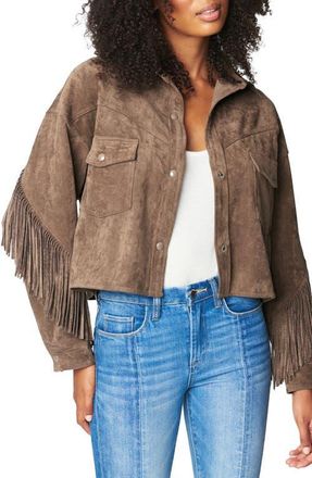 Blank NYC Faux Suede Fringe Jacket in Hot Cocoa at Nordstrom, Size Medium