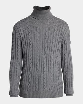 Moncler Men & apos;s Wool Cable Knit Turtleneck Sweater