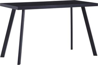 vidaXL Dining Table Black 120x60x75 cm Tempered Glass Vidaxl