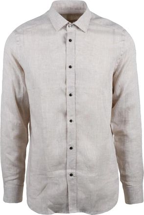 Deuxieme Shirt Beige Linen Men Shirt