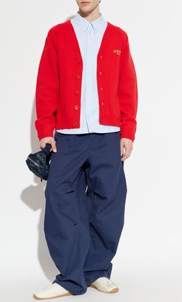 Kenzo Wide-leg Trousers, Mens, Navy Blue