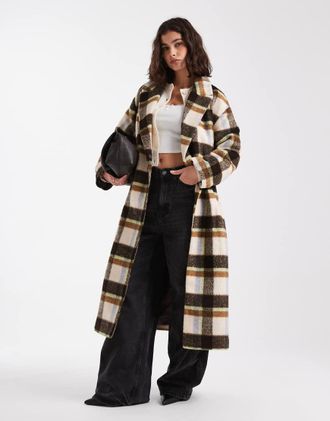 French Connection Cappotto formale a quadri multicolore con cintura