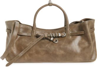 Margesherwood Grandma Buckle Suede Shoulder Bag in Etoffe Pull-Up at Nordstrom