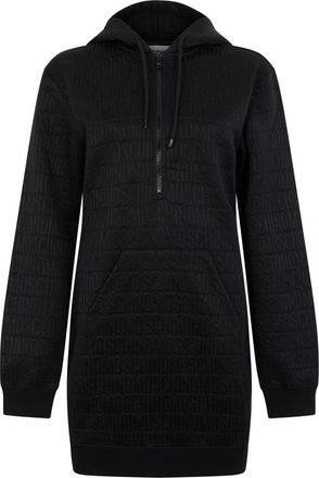 Moschino Zwarte jurk met capuchon- veelzijdig en comfortabel - Dames - Korte kleedjes - Zwart - XS - Katoen - Kleedjes