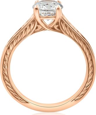 Pompeii3 1ct Diamond Solitaire 14k Rose Gold Engagement Ring Art Deco Lab Grown