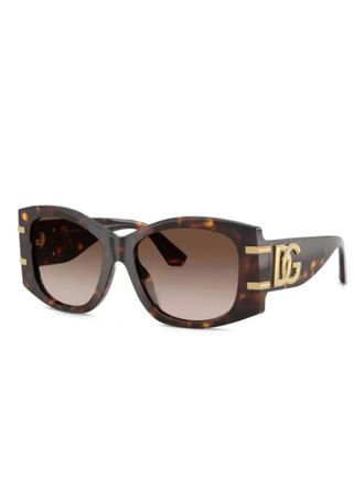 Dolce & Gabbana Eyewear Occhiali da sole con logo DG - Marrone