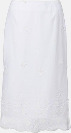 Altuzarra Malik embroidered cotton midi skirt