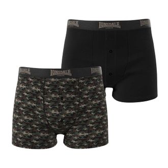 Lonsdale Boxershorts voor heren (Set van 2) (Camo Groen/Kaki Groen)