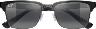 Maui Jim Kawika XL 58mm PolarizedPlus2 Rectangular Sunglasses in Black at Nordstrom