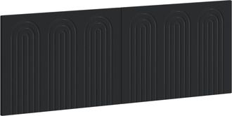 vidaXL Cabecero Montada En La Pared Alkmaar Negro Madera De Ingenier&iacute;a Vidaxl